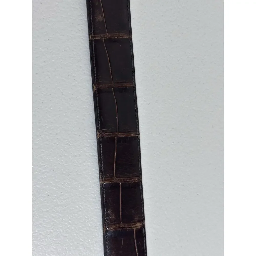 Sherrill Kleinberg Brown American Alligator Women’s Belt SZ 34 No Buckle